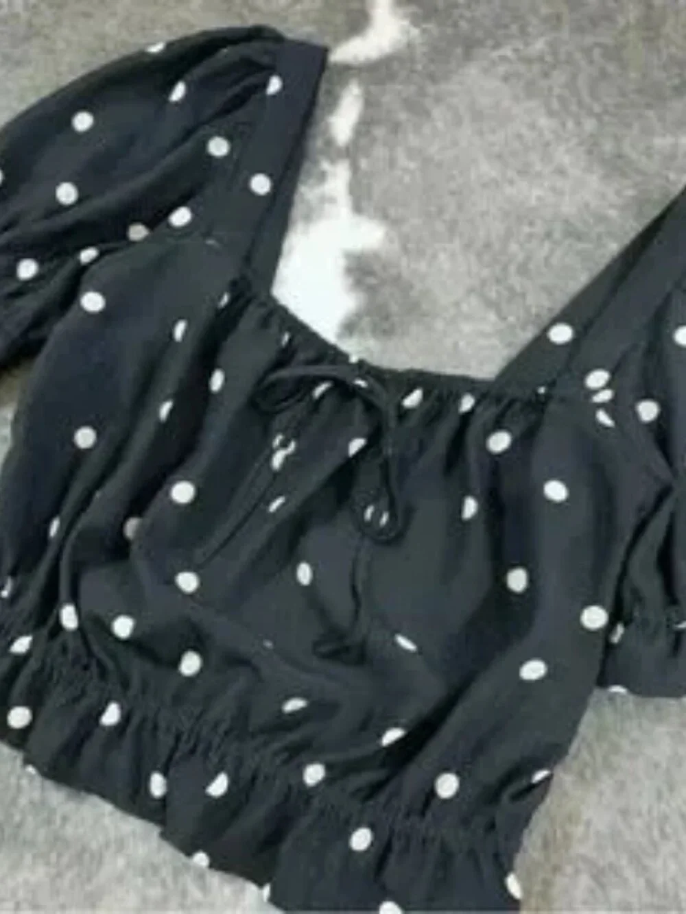 Polka Dot Puff Sleeve Top - Picture 5 of 5